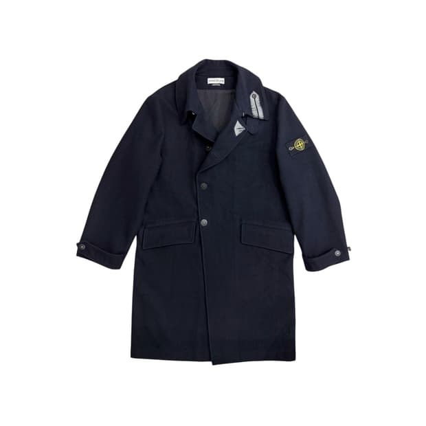 스톤아일랜드 00s 네이비 울 와펜 코트 롱 울 자켓 xl