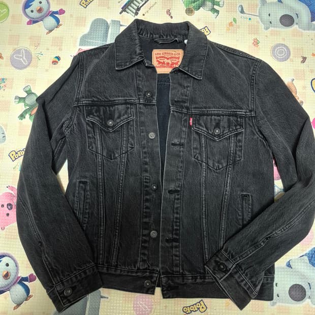 리바이스 흑청 데님 트러커 자켓