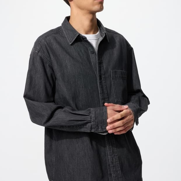 유니클로 데님오버셔츠 476445 09블랙 M사이즈 택만 뗀 새제품