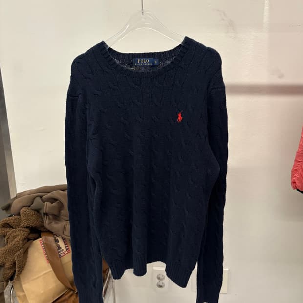 Polo red logo knit navy
