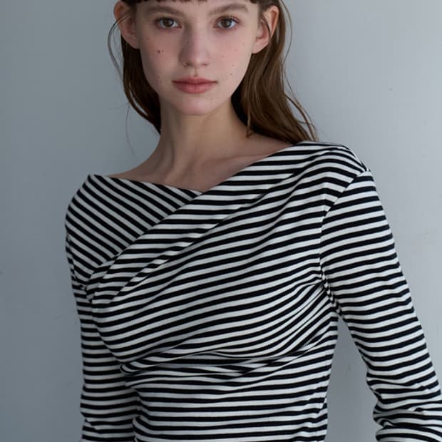 브아빗포우먼 다이애그널 랩 셔링 탑