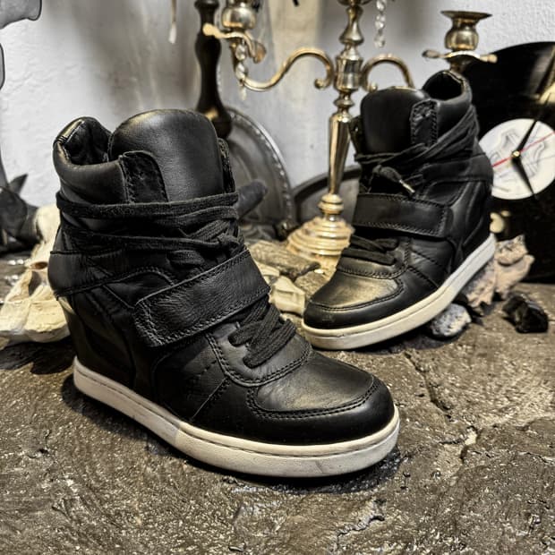 ASH – Leather High-top Wedge Sneakers
