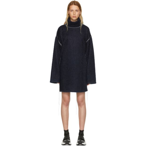 [mm6] 18AW 글리터 터틀넥 니트 드레스 