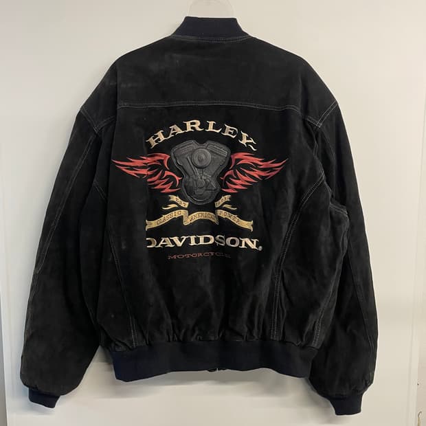할리데이비슨 가죽 스웨이드 봄버자켓