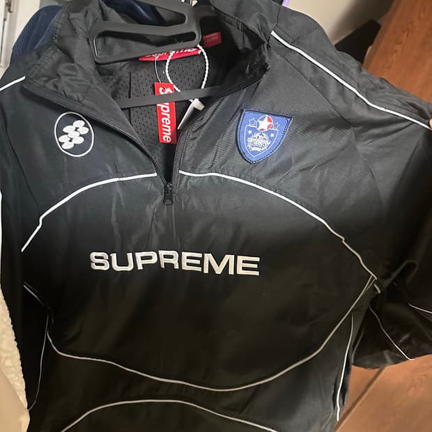 슈프림 리플렉티브 파이핑 풀오버 블랙 L