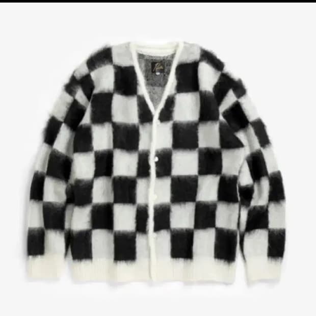 니들스 체커보드 가디건 S