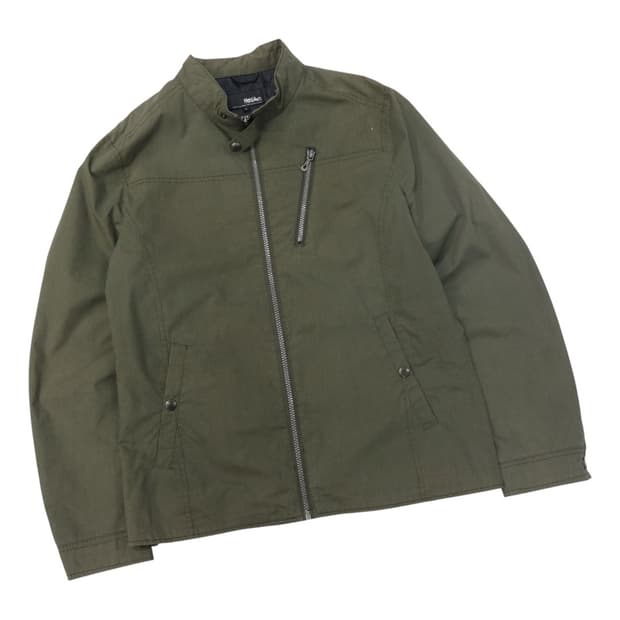 모시모 빈티지 카키 스탠드 칼라 워크 자켓