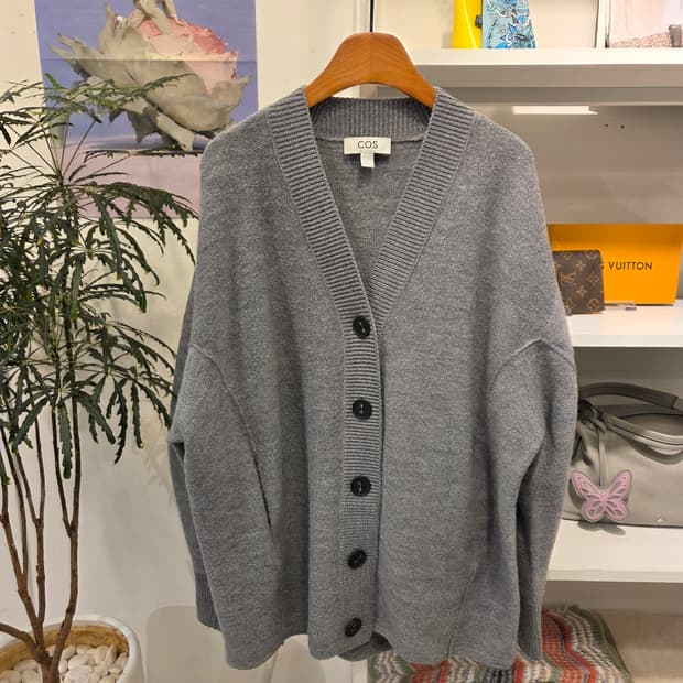 COS 코스 울100 벌룬소매 오버핏 가디건