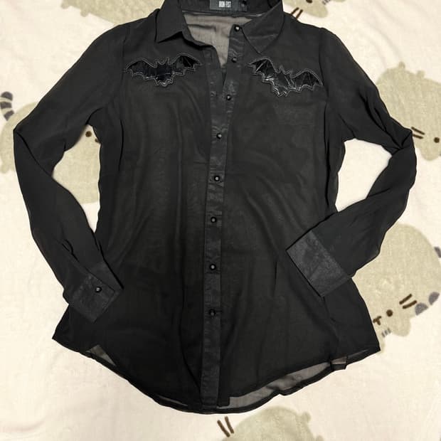 박쥐 시스루 블라우스