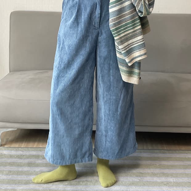 코듀로이 바지 일본 빈티지 블루