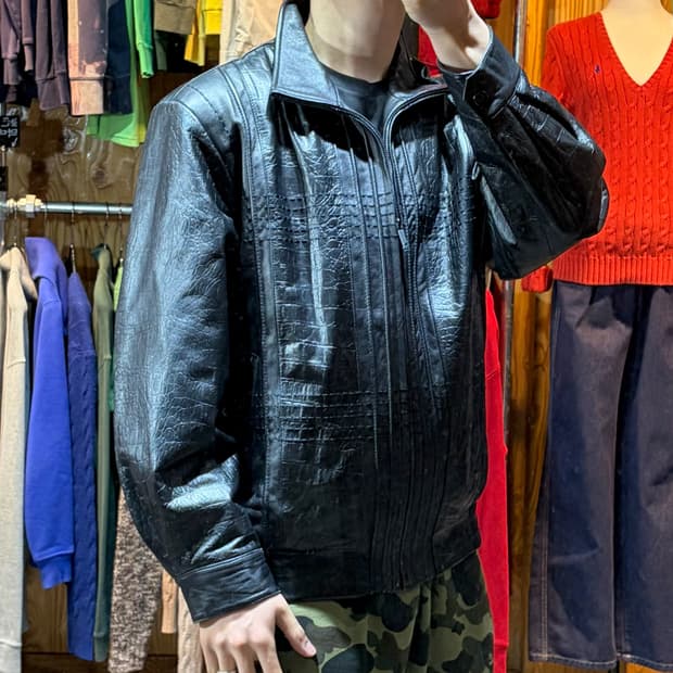 XL REDOX 레드옥스 라인 패턴 램스킨 레더자켓