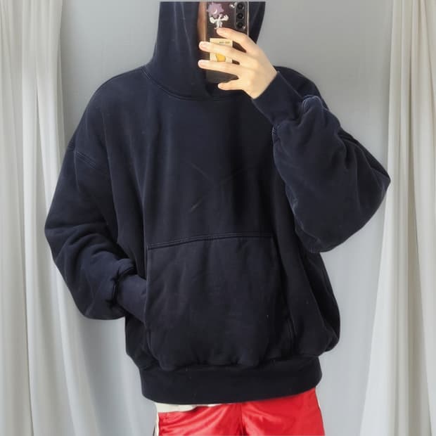 이지 갭 퍼펙트 후드티 네이비