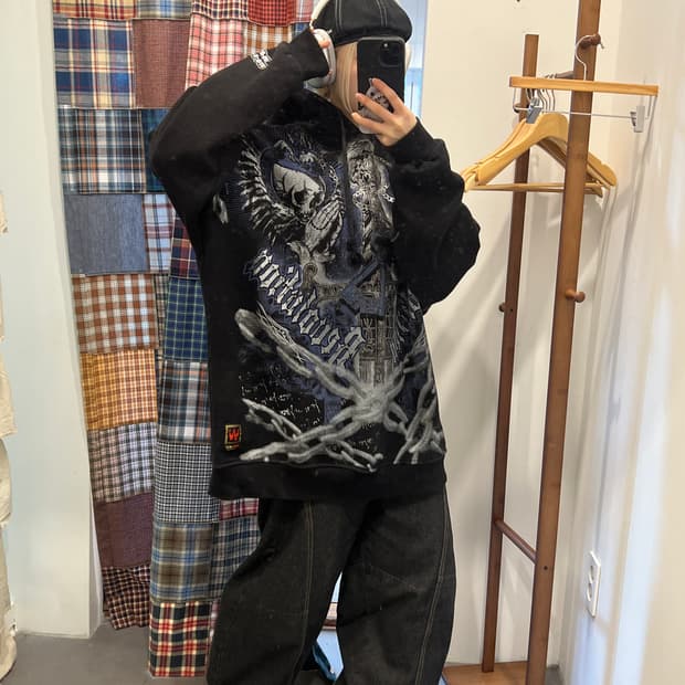 스켈레톤 펑크 후드티