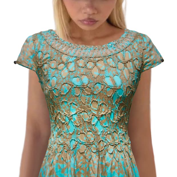 Turquoise Smocked dress