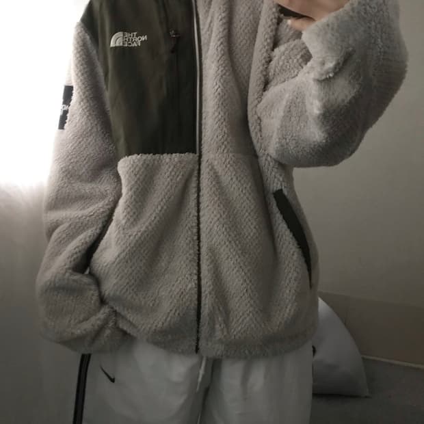 노페 카키 아이보리 후리스