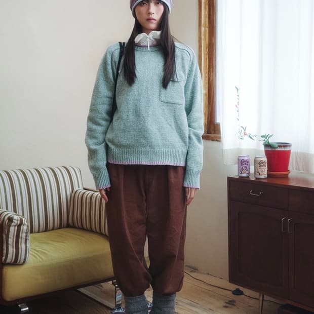 하이산 더스티 울 니트 풀 오버 더스티민트