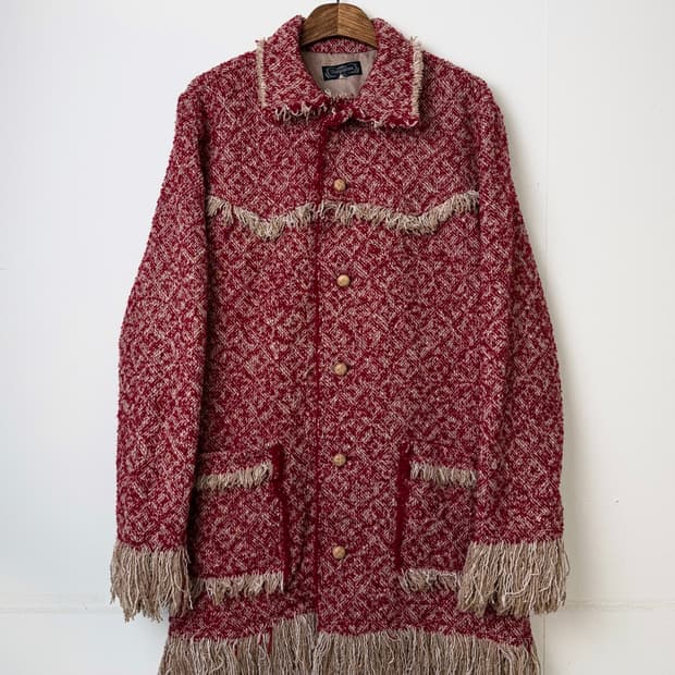 marquistone by 로얄플래시 프린지 트위드 코트