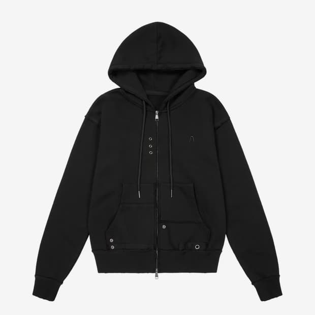 아캄 후드집업 Eyelet Damaged Zip-Up Hoodie