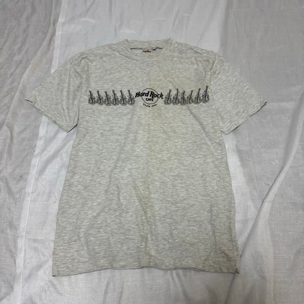 “Hard Rock Cafe” guitar Print Grey Tee