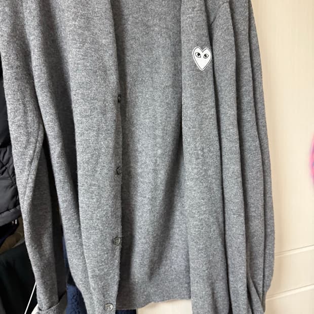 꼼데가르송 u넥 신형 남녀공용 가디건 XXL