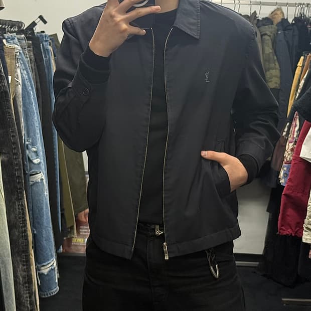 Ysl Pour Homme 블루종 봄버 자켓 점퍼 블랙 명품 입생로랑