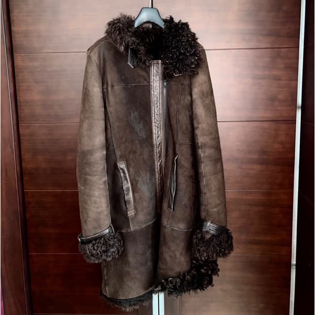 띠어리 10FW 퍼 시어링 무스탕 코트