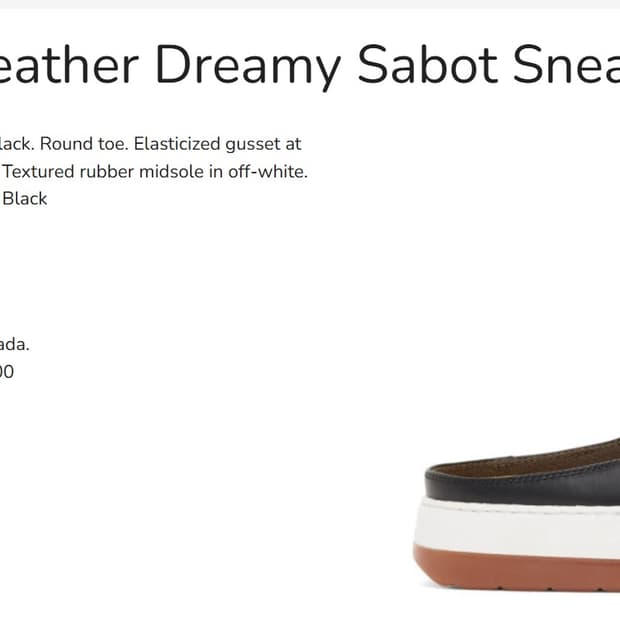 Sunnel 블랙 가죽 슬립온 뮬 36(230-240)