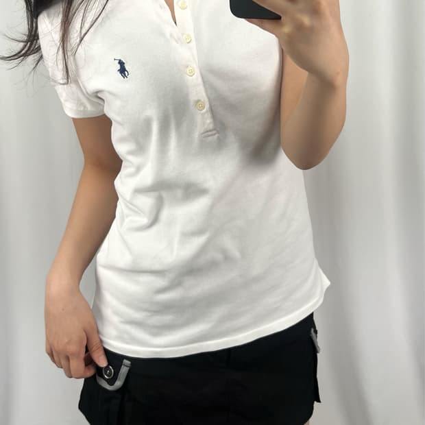 폴로 화이트 반팔 PK 카라티