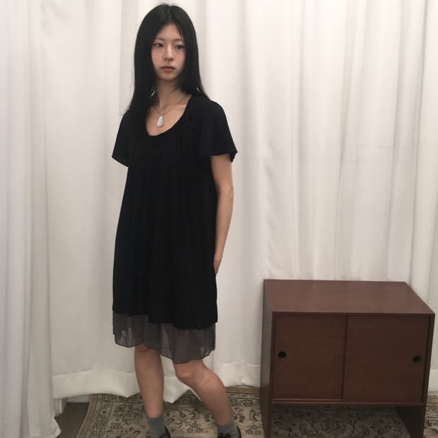 블랙 레이어드 원피스
