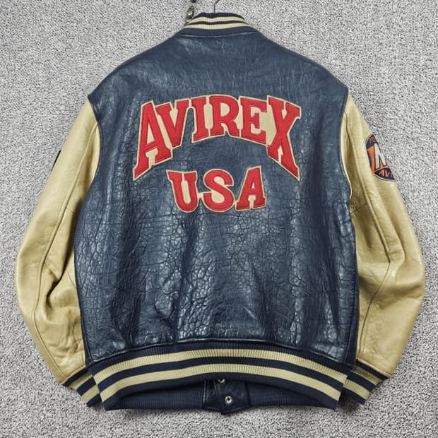 아비렉스 NEWARK BEARS 가죽 바시티 자켓 ( M )/ 10016