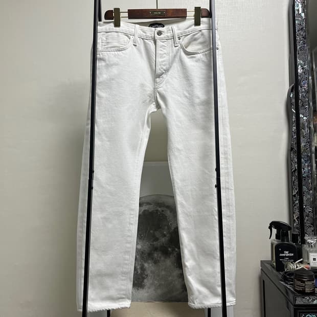 정품 32) 톰포드 가죽 패치 화이트 진 데님