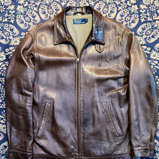 90s 폴로 맥스웰 레더자켓