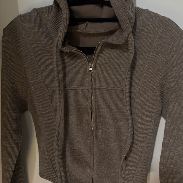 크롭 후드 집업 