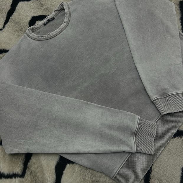 [한국2XL]ZARA 워시드 그런지 맨투맨/옅은그레이