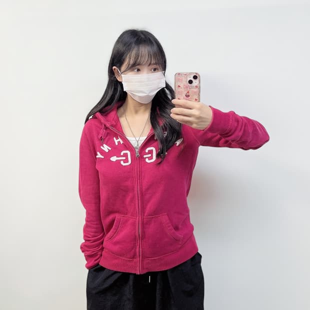 아베크롬비 아치 로고 후드집업 핑크