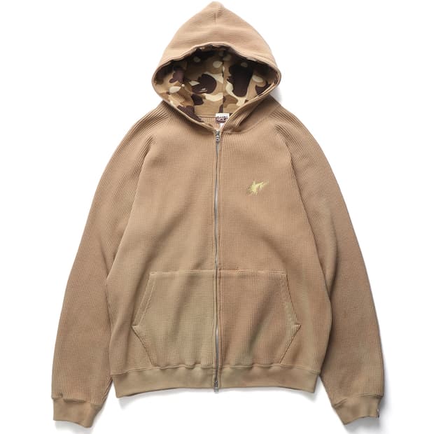 A BATHING APE Waffle Knit Zip Hoodie