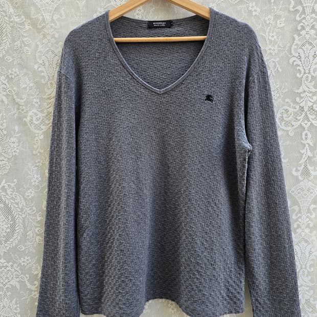 버버리 블랙 라벨 코튼 브이넥