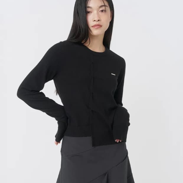 미세키서울 Origami pleats knit top BLACK