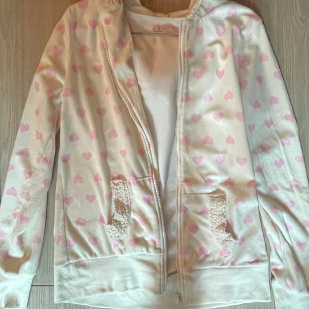 히메 갸루 모리걸 하트 후드집업 