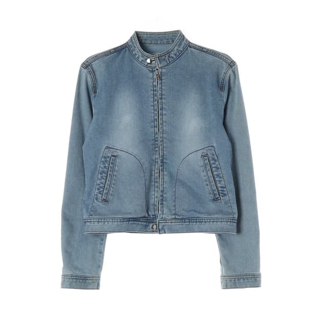 earth.up 차이나카라 워싱 집업 데님 자켓