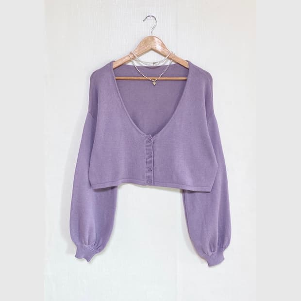 Vintage Lavender Crop Cardigan