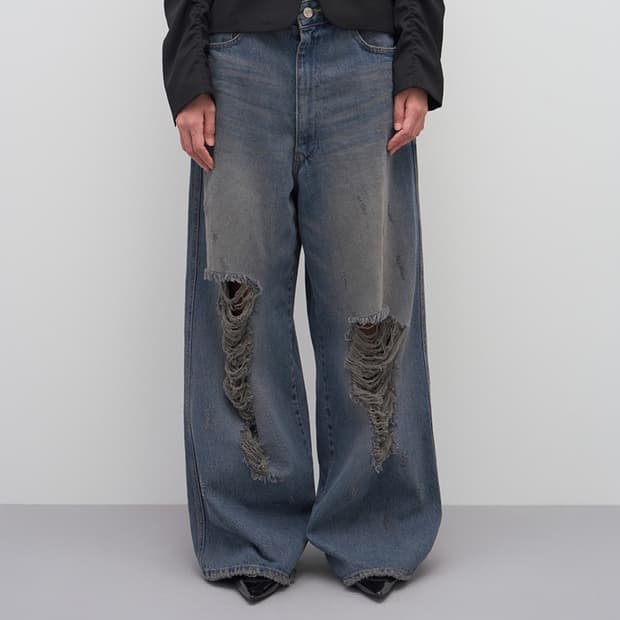 Lcdc 엘씨디씨 DISTRESSED WIDE-LEG DENIM 데님