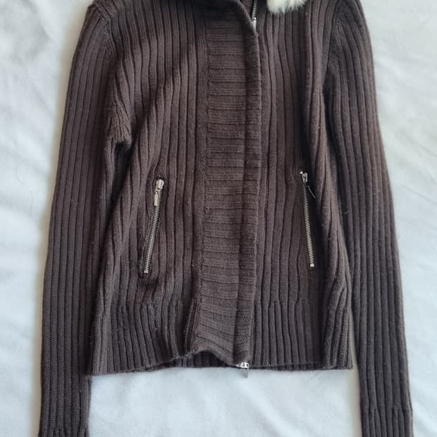 빈티지 긱시크 오리엔탈 브라운 퍼 니트