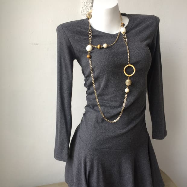 2way wood beads necklace