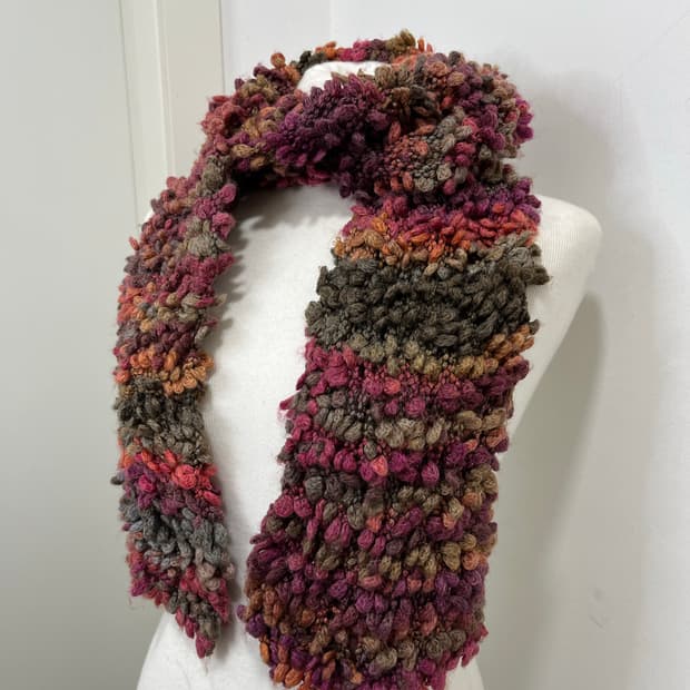 일본 빈티지 모리걸 뜨개 폼폼 머플러