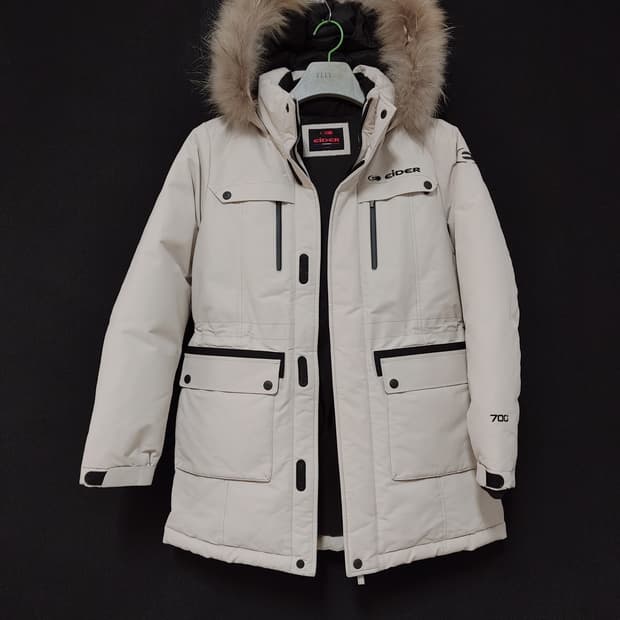 EiDER 아이더 여성 아이보리 오리털 사파리형 후드 패딩