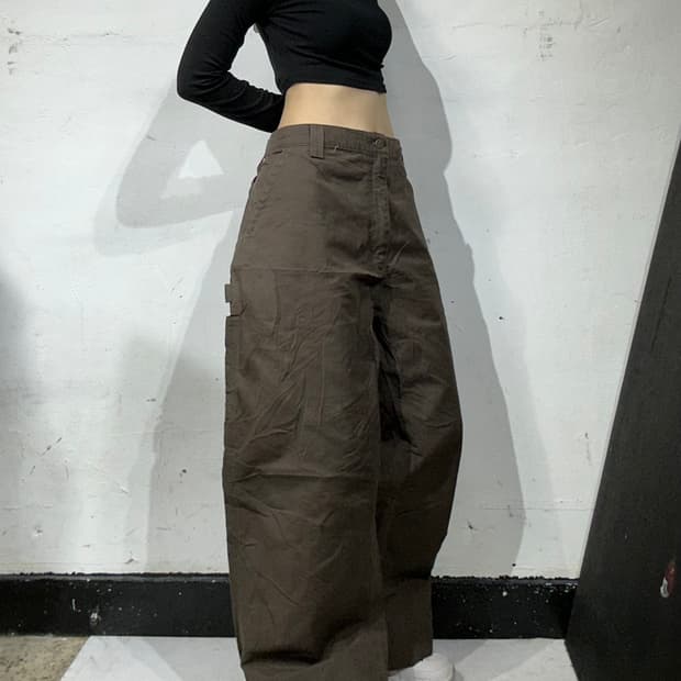 칼하트 B151 브라운 와이드 카펜터 워크 팬츠 카고 바지 42