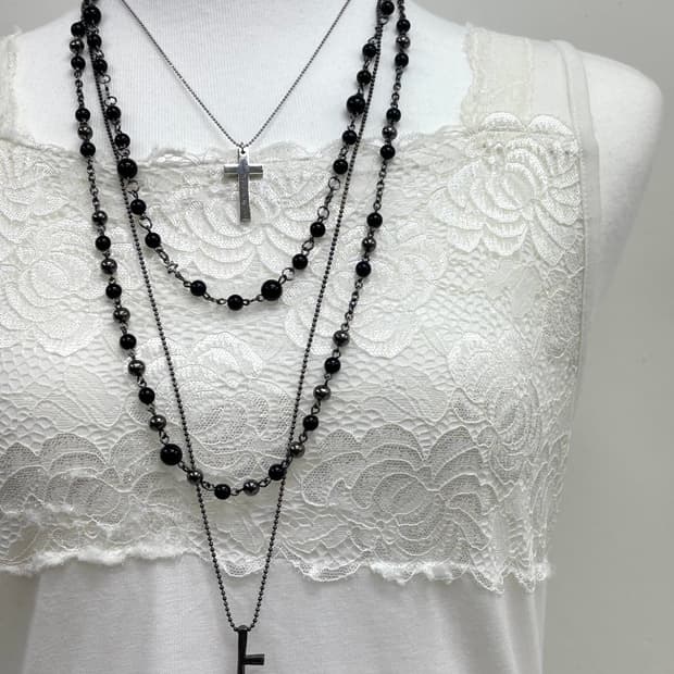 빈티지 고딕 락시크 목걸이 세트