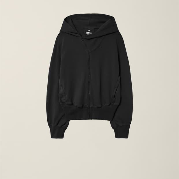 MENS GARMENT DYED CURVED HOODED ZIP JACK