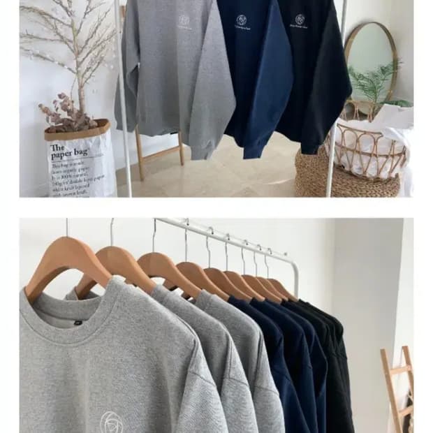 새상품 촘촘 기모 맨투맨 [남녀공용 95] 새상품 55 66